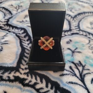 Elegant Gold and Brown Women's Ring